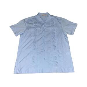 Havanera Co. Men's Light Blue Button-Down Shirt, Size Large